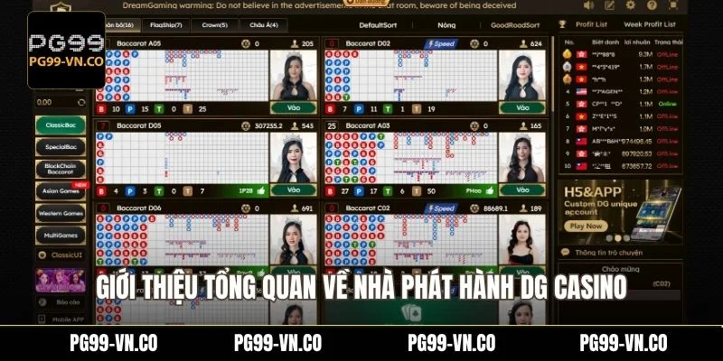 Giới thiệu tổng quan về nhà phát hành DG casino